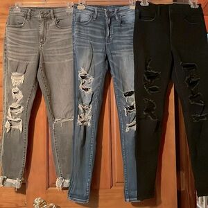 3 pair AMERICAN EAGLE Next level stretch denim sz 4